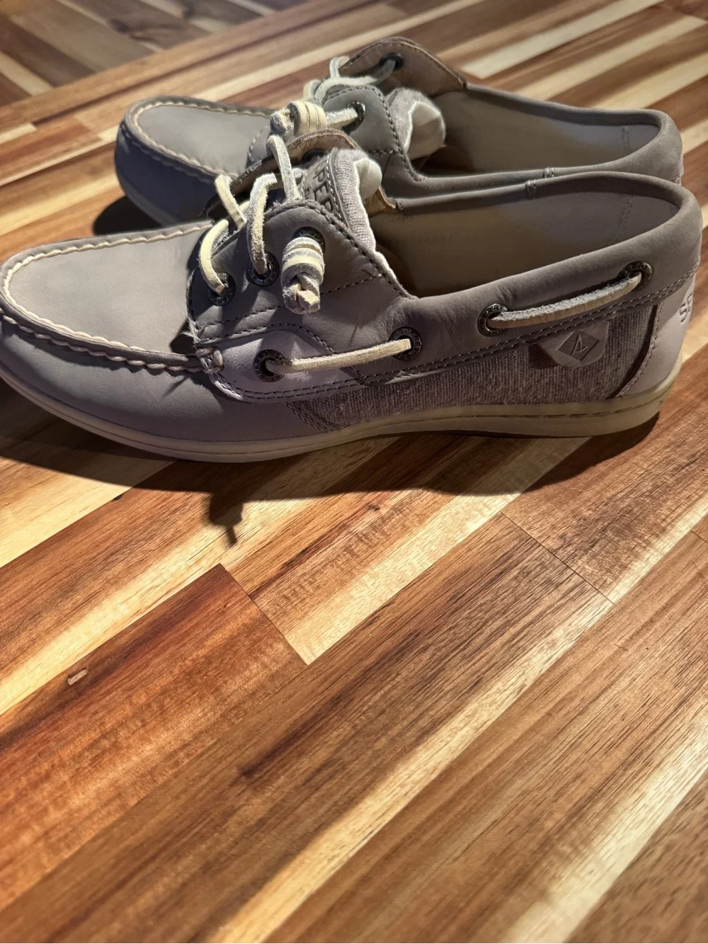 Sperry Women's Boat Shoes in Light Gray Suede